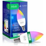NOUS P4, smart žárovka E14 230V, WiFi, svíčka, 380lm, vícebarevná RGB, kompatibilní s Tuya 91145 – Hledejceny.cz