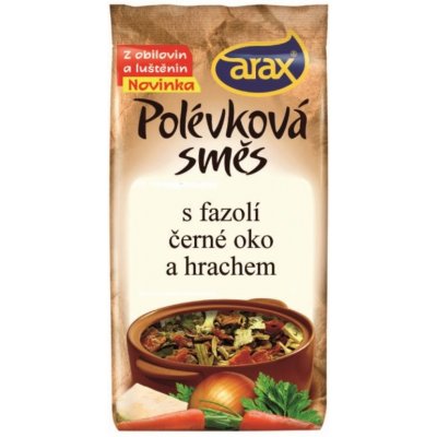 ARAX Polévková směs s fazolí čené oko a hrachem 160 g – Zbozi.Blesk.cz
