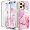 Pouzdro a kryt na mobilní telefon Apple Pouzdro PROTEMIO 52927 DUAL MARBLE Odolný kryt Apple iPhone 14 Pro PINK MARBLE