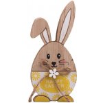 Emocio Dekorace dřevo 65x145mm ZAJÍC ŽLUTÉ KALHOTY, přírodní, žlutá – Zboží Dáma