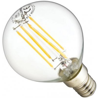 Ledlumen LED žárovka 4W Globe 4xCOS Filament E14 470lm TEPLÁ BÍLÁ