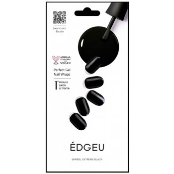 ÉDGEU gelové nalepovací nehty Extreme black 16 ks
