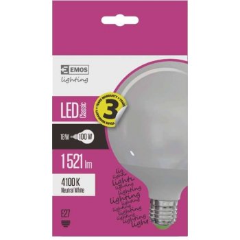 Emos LED žárovka Classic Globe 18W E27 Neutrální bílá