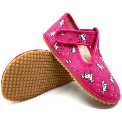 Beda Barefoot bačkory růžové S KONÍKY ŠIRŠÍ TYP NOVÝ STŘIH BFN-170020/W – Zboží Mobilmania