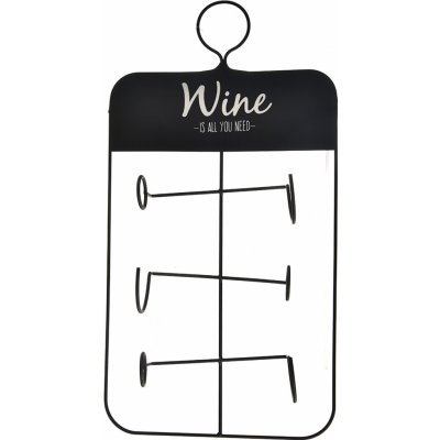 Homestyling Stojan na víno kov 3 lahve 31 x 1 x 61 cm X11170 – HobbyKompas.cz