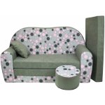 Fimex Dětská rozkládací pohovka + taburet Puntíky šedá – Zboží Dáma