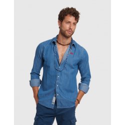 La Martina Man shirt L/S COTTON DENIM pánská košile - Nejlepší Ceny.cz