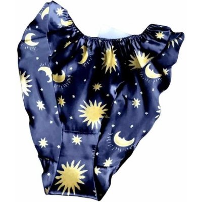 Fine Fashion Luxusní dámské saténové kalhotky brazilky 60163 modrá – Zboží Mobilmania