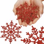 SPRINGOS Sněhové vločky se třpytkami 12cm červené sada 3ks vánoční ozdoby CA1200-XG – Hledejceny.cz