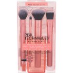 Real Techniques Everyday Essentials štětec na pudr + houbička na make-up + kulatý štětec na oční stíny + štětec na rozjasňovač + štětec na make-up – Zbozi.Blesk.cz