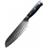 Kuchyňský nůž IZMAEL Damaškový kuchyňský nůž Santoku/Černá 17.5 cm