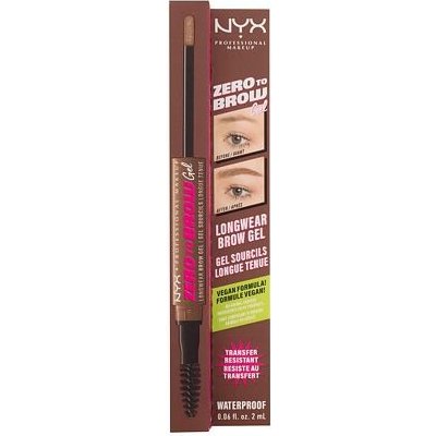 NYX Professional Makeup Zero To Brow barevný gel na obočí 04 Auburn 2 ml – Zbozi.Blesk.cz