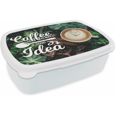 MuchoWow® Box na oběd BČervenázeit 11x17x6cm Citáty - Přísloví - Káva je vždy dobrý nápad - Coffee Dětský box na svačinu