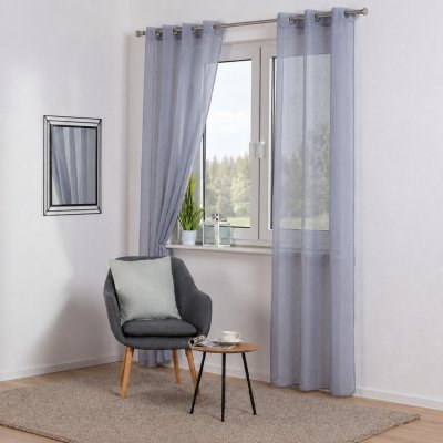 Dekorační záclona s kroužky SOFIA šedá 140x260 cm (cena za 1 kus) MyBestHome – Hledejceny.cz