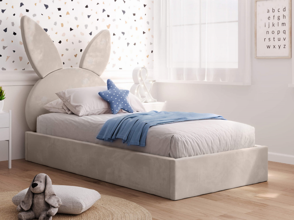 Ami Nábytek Kids Line 2 Rabbit s roštem béžová Velvet