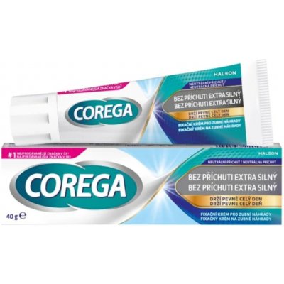 Corega bez příchuti extra silný fixační krém na zubní náhrady 40 g – Hledejceny.cz