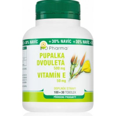 Bio-Pharma Pupalka dvouletá 500 mg Vitamin E 50 mg 100+30 tobolek – Hledejceny.cz