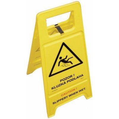 Přenosná výstražná tabule ČJ/AJ - Pozor! Kluzká podlaha – Zbozi.Blesk.cz