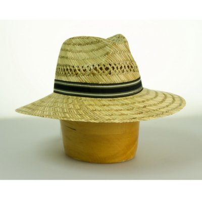 Pánský slaměný klobouk zdobený stuhou originál
