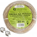 Šňůra na pradlo ocelolvé lanko + svorky 30m – Hledejceny.cz
