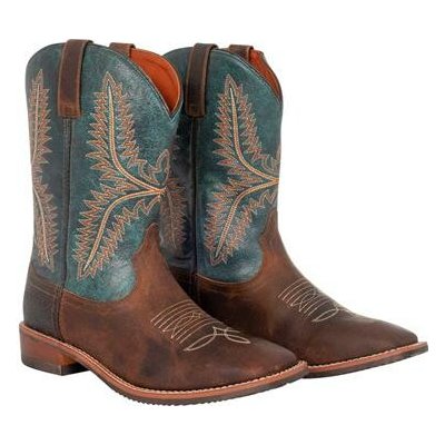 Westernové boty Pools hnědo tyrkysové – Sleviste.cz