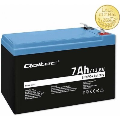 Qoltec 53711 LiFePO4 lithiová železná fosfátová 12,8V 7Ah 89,6 Wh BMS – Zboží Živě