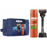 Gillette Cestovní sada ProGlide holicí strojek + Fusion gel na holení 200 ml + stojan