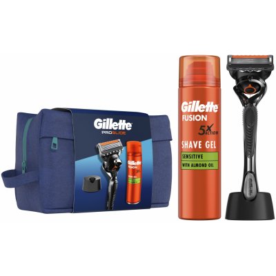 Gillette Cestovní sada ProGlide holicí strojek + Fusion gel na holení 200 ml + stojan – Zboží Mobilmania