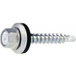 Farmářský vrut s EPDM podložkou Barva: bílý zinek, Velikost: 4,8 x 20 mm – Sleviste.cz