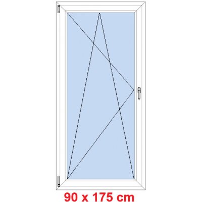 Soft Balkonové dveře otevíravé a sklopné Černá krupička/Bílá levé 90 x 175 cm – Hledejceny.cz