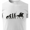 Dětské tričko dětské tričko Evoluce jezdkyně, bílá
