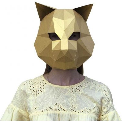 papírový model 3D maska kočky zlatá – Zbozi.Blesk.cz