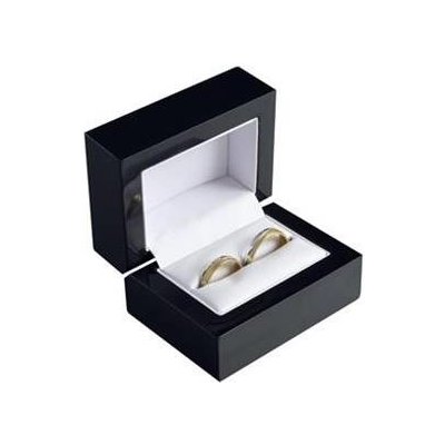 Šperky4U Černá dřevěná dárková krabička na snubní prsteny KR0140-K – Zboží Dáma