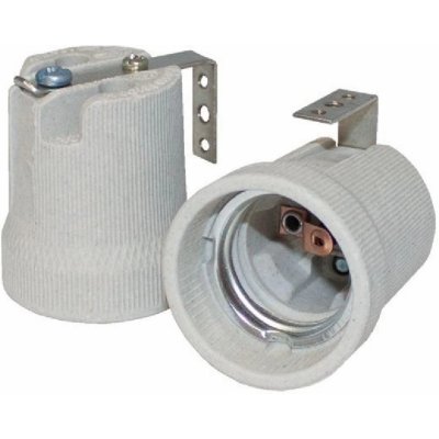 Bemko Objímka žárovky E27 s držákem, světle šedá – Zboží Živě