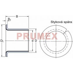 KU 1412F pouzdro kluzné přírubové, ocel-PTFE/Pb