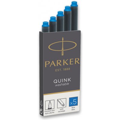 Parker Inkoustové bombičky 5 ks omyvatelné modré 1502/0150383 – Hledejceny.cz