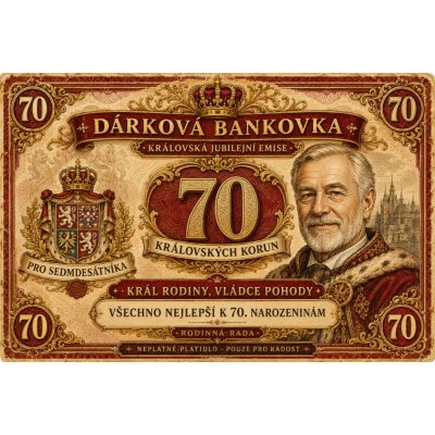 Bezvadary.cz | Dárková bankovka pro sedmdesátníka k narozeninámA3 42x30cm db12 – Hledejceny.cz