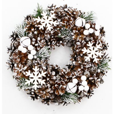 Lepaso Věnec šišky 35cm natural bílá 772586 – Zboží Dáma