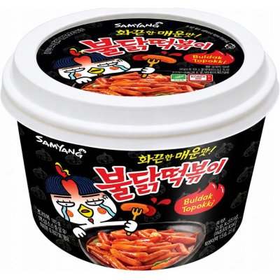 Samyang Rýžové koláčky s příchutí pikantního kuřete Buldak Tteokbokki 185 g – Zbozi.Blesk.cz