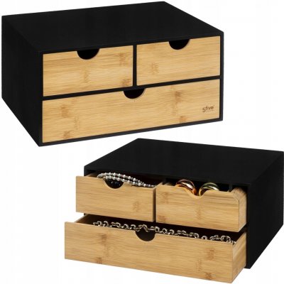 5five Simply Smart Kosmetický organizér černá s dřevěnými prvky – Zboží Mobilmania