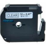 Kompatibilní páska Brother MK-131, 12 mm x 8 m, černý tisk / průhledný podklad – Hledejceny.cz