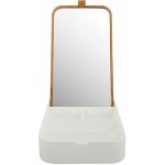 Spirella zrcadlo se šperkovnicí ALAIS bílá plast bambus 13 x 22 cm 10_20494 – Zboží Dáma