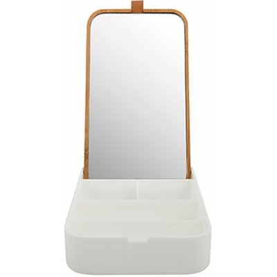 Spirella zrcadlo se šperkovnicí ALAIS bílá plast bambus 13 x 22 cm 10_20494 – Zboží Dáma