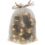 IB LAURSEN Mini vánoční ozdoby Brass Gold Engraving set 10 ks zlatá barva sklo – Hledejceny.cz