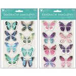 Anděl damolepky s glitry a 3D efektem motýli 13 x 19 cm 15092 – Zboží Dáma