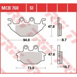 Přední brzdové destičky TRW / Lucas Kymco 500 MXU 2005 - směs SI | Zboží Auto