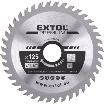 Kotouč pilový s SK plátky, ⌀125x2,2x22,2mm, 40T EXTOL PREMIUM – Hledejceny.cz