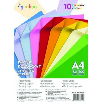 Sada barevných papírů A4 80 g/m2, 100 listů, mix barev – Zboží Dáma