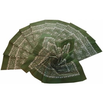 Etex Bavlněný šátek velký zelený květovaný