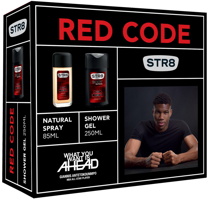 Str8 pro muže Red Code deospray 85 ml + sprchový gel 250 ml dárková sada